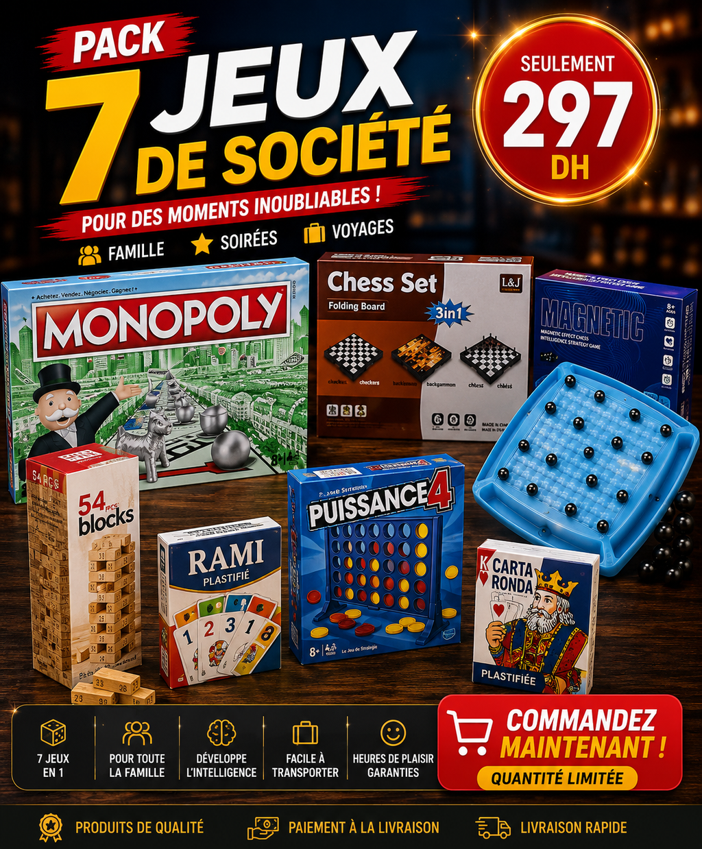 Pack 7 jeux de société