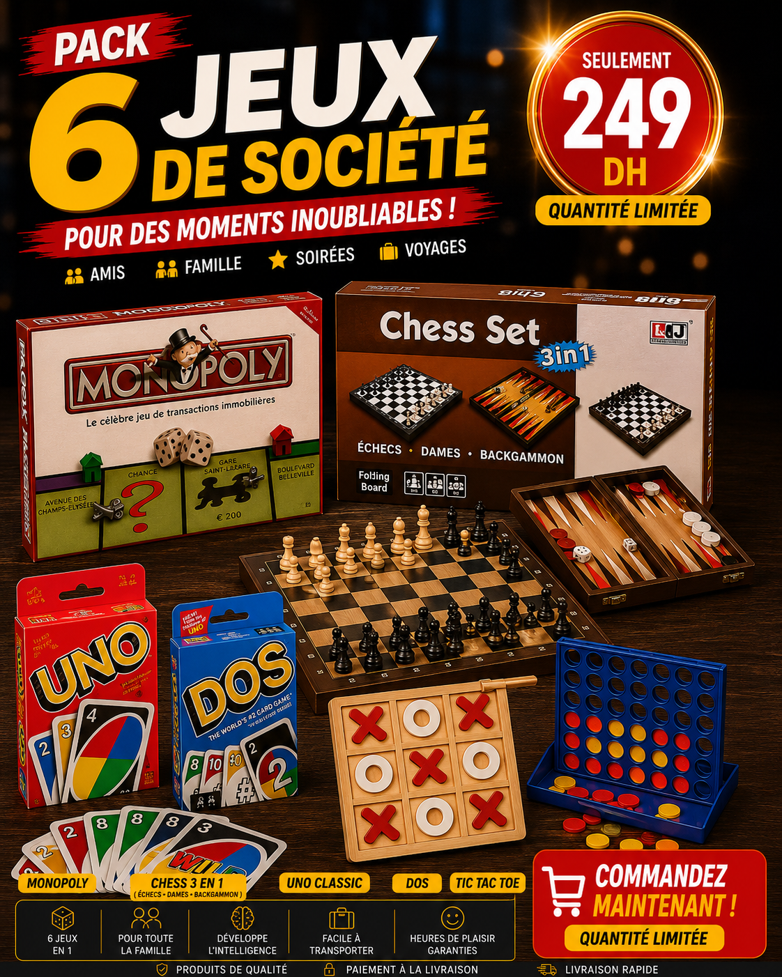 PACK 6 JEUX DE SOCIété