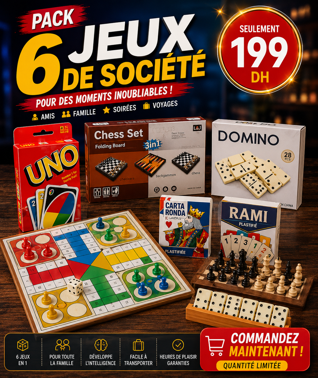 Pack 6 jeux de société